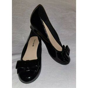 American Eagle Black Bow Wedge Dress Shoes 12 1/2